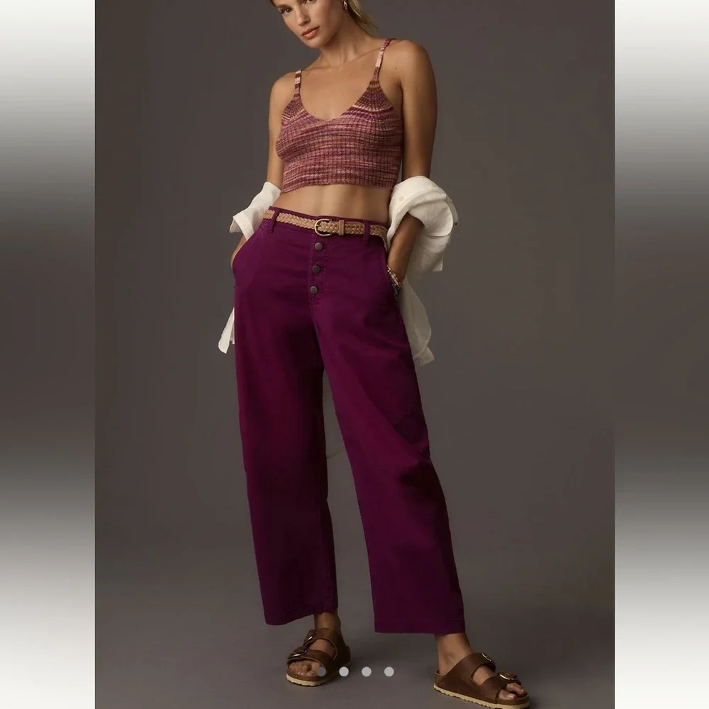 Anthropologie Pilcro button front barrel pants - Picture 2 of 5
